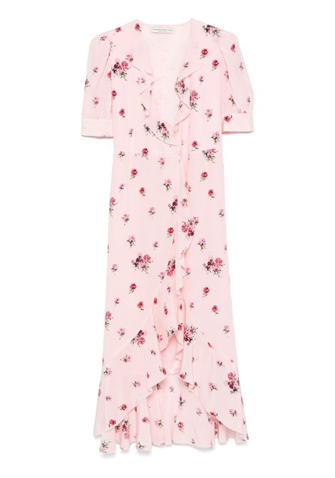 Bubblegum pink floral midi dress Alessandra Rich - women